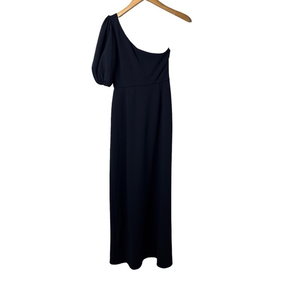 Sachin & Babi Nadia One Shoulder Gown Navy Blue Size 2 Leg Slit A Line - Picture 3 of 6